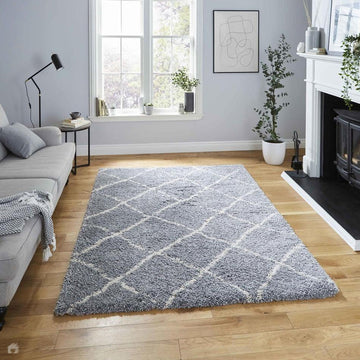 Scandi Berber G257 Modern Moroccan Berber Soft Plush Boho Shaggy Grey/Cream Rug-Think Rugs-Rug Love - The Most Loved Rug Store